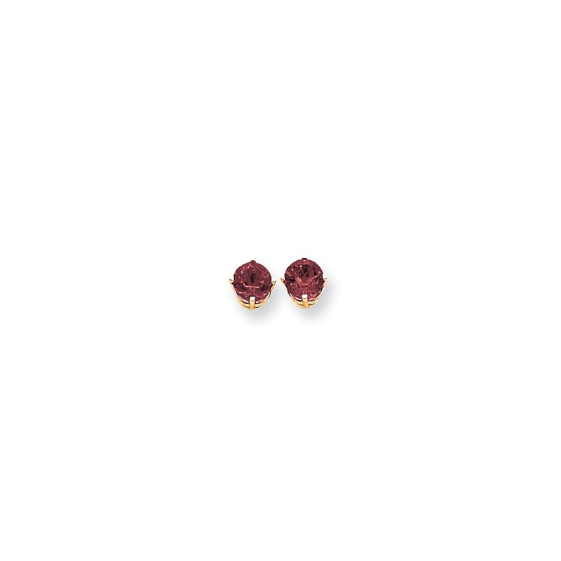 14k Yellow Gold 6mm Rhodolite Garnet earring