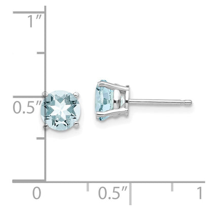 14k White Gold Aquamarine Earrings