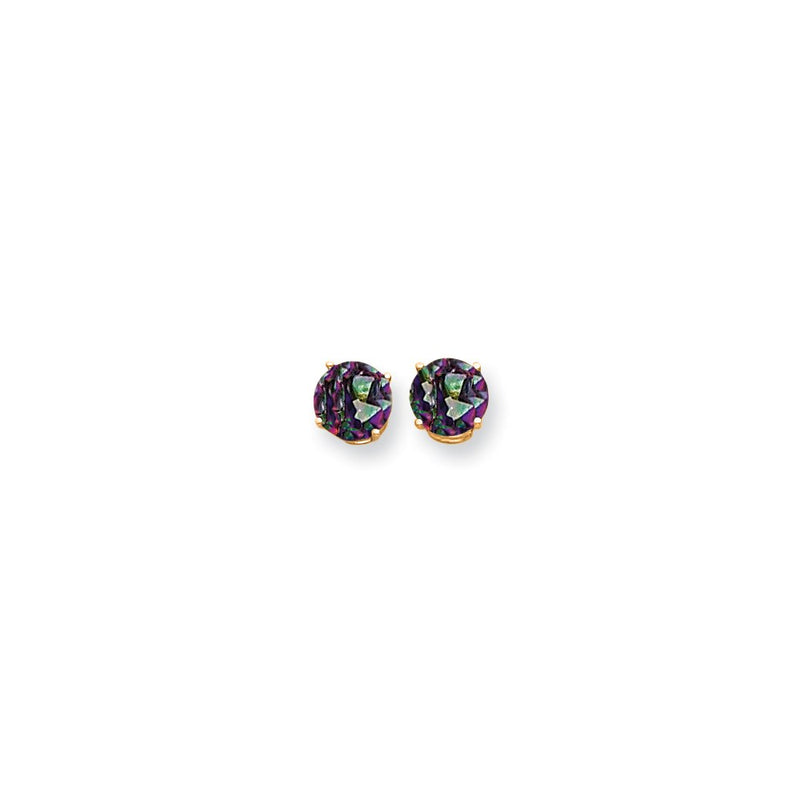 14k Yellow Gold 8mm Fire Topaz Earrings
