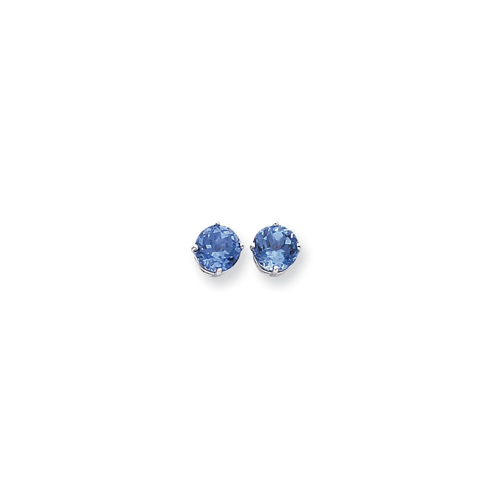 14k Yellow Gold Tsavorite round stud Earrings