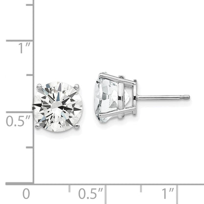 14k White Gold 9mm Cubic Zirconia Earrings