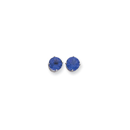 14k White Gold 9mm Tsavorite Earrings