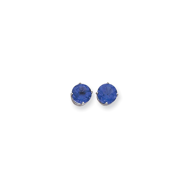 14k White Gold 9mm Tsavorite Earrings