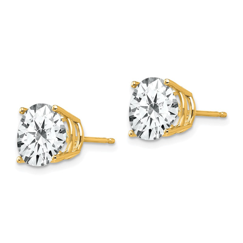14k Yellow Gold 10mm Cubic Zirconia Earrings