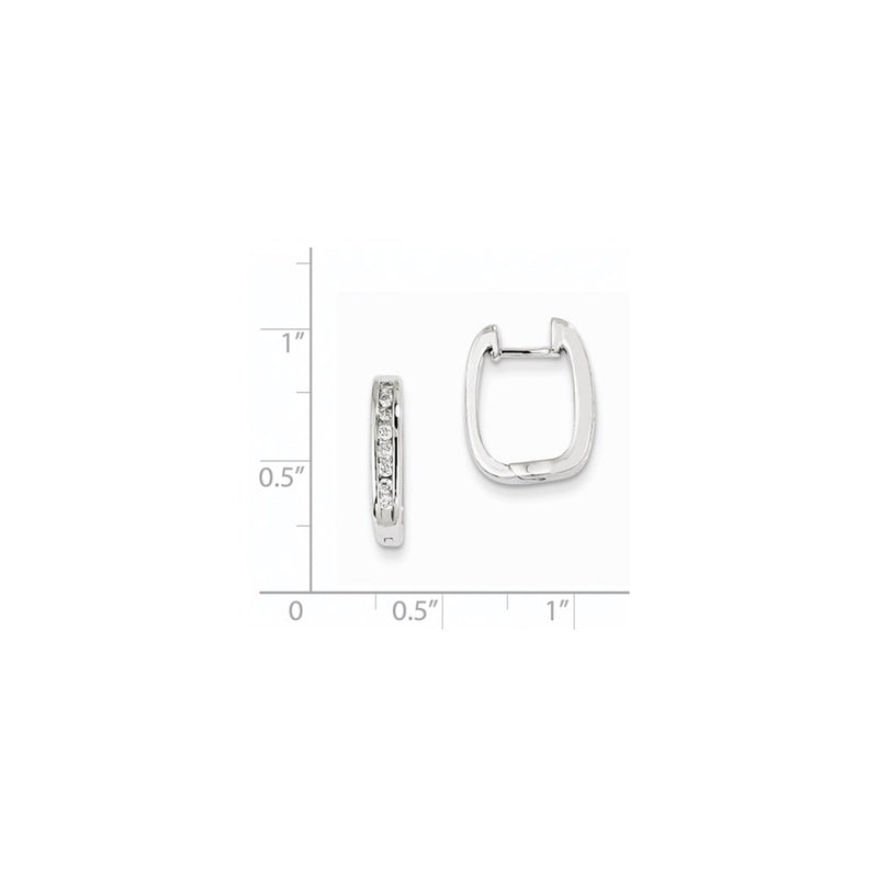 14k White Gold Real Diamond Complete Hinged Hoop Earrings
