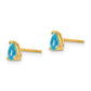 14k Yellow Gold 5x3mm Pear Blue Topaz Earrings