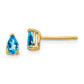 14k Yellow Gold 5x3mm Pear Blue Topaz Earrings