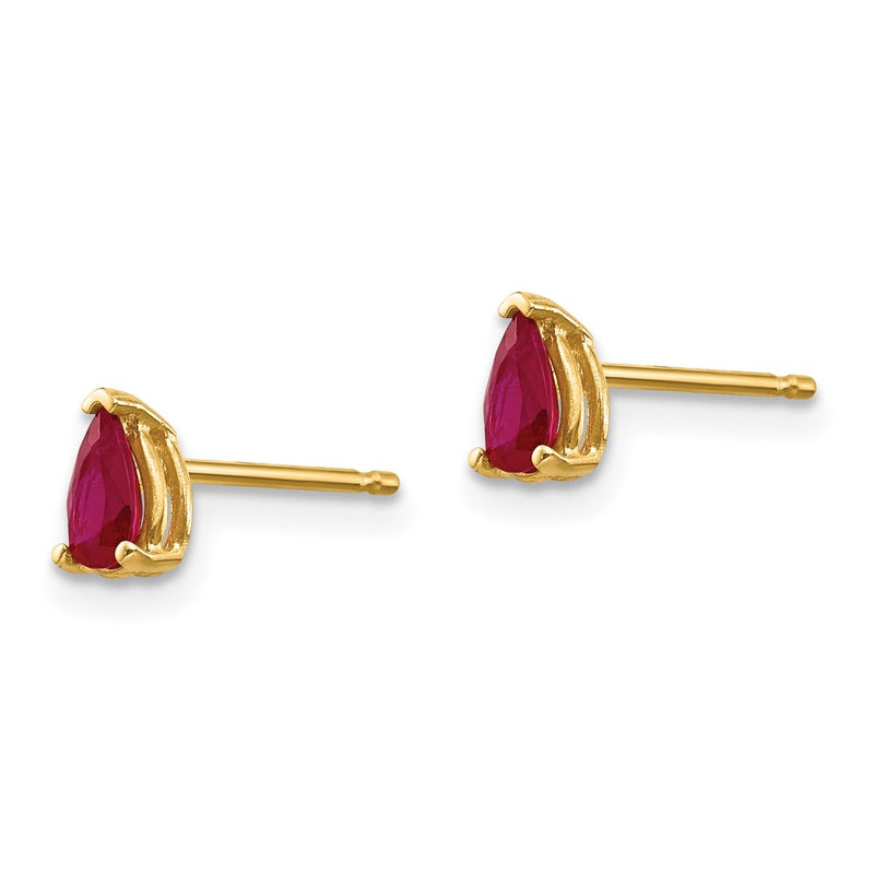 14k Yellow Gold Ruby Ruby Earrings