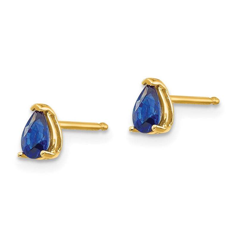 14k Yellow Gold Sapphire Post Earrings