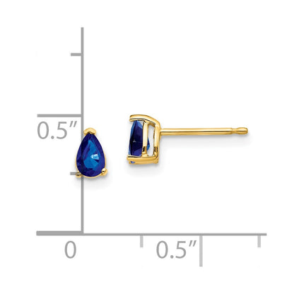 14k Yellow Gold Sapphire Post Earrings