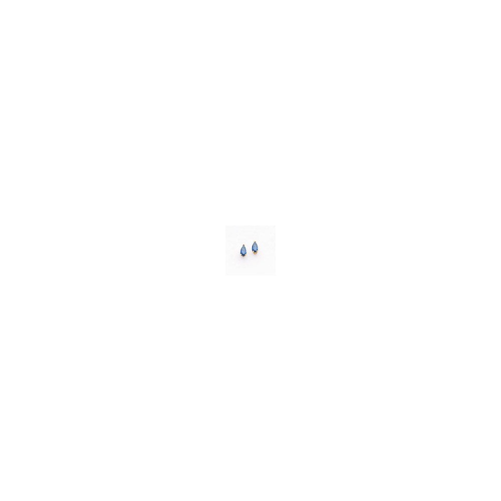 14k Yellow Gold Sapphire pear stud Earrings