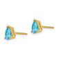 14k Yellow Gold 6x4mm Pear Blue Topaz Earrings