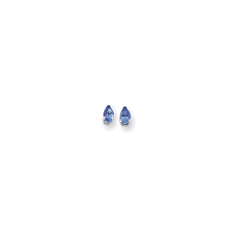 14k White Gold 6x4mm Pear Tanzanite earring