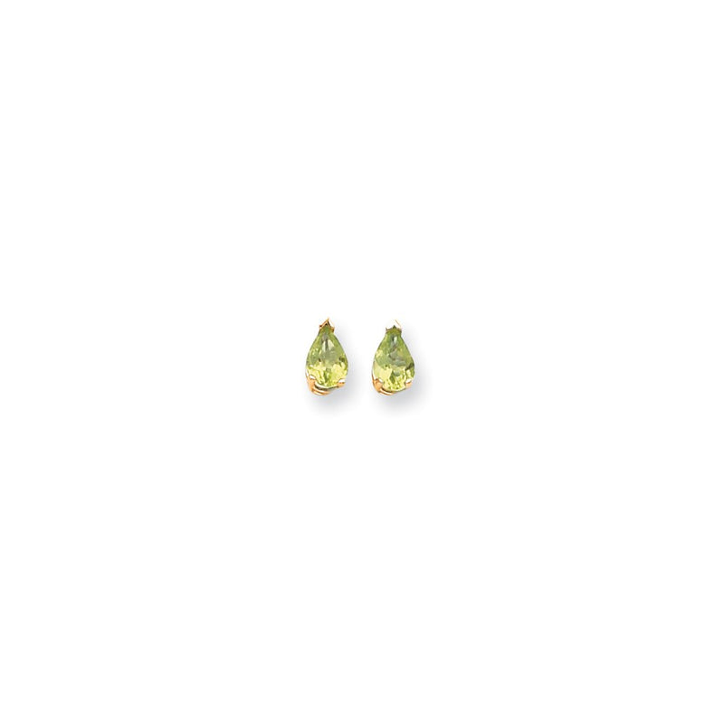 14k Yellow Gold 7x5mm Pear Peridot Earrings