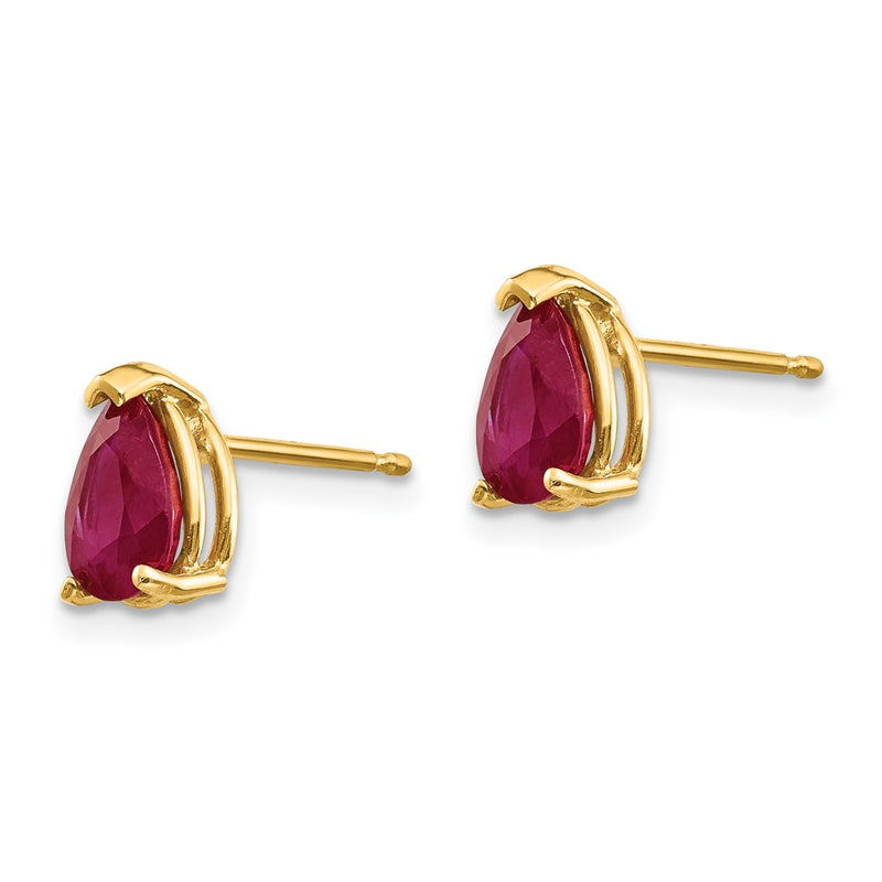 14k Yellow Gold Ruby Earrings