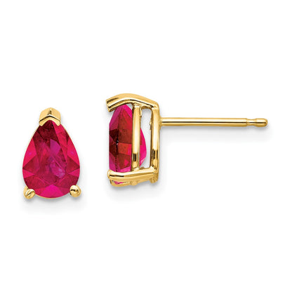14k Yellow Gold Ruby Earrings