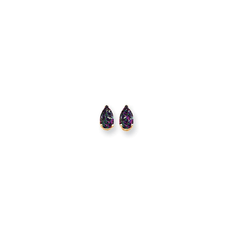 14k Yellow Gold Mystic Topaz Earring