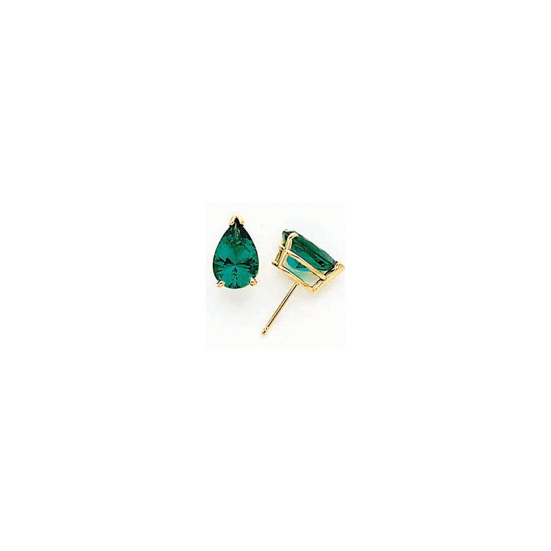 14k Yellow Gold 10x7mm Pear Mount St. Helens Earrings