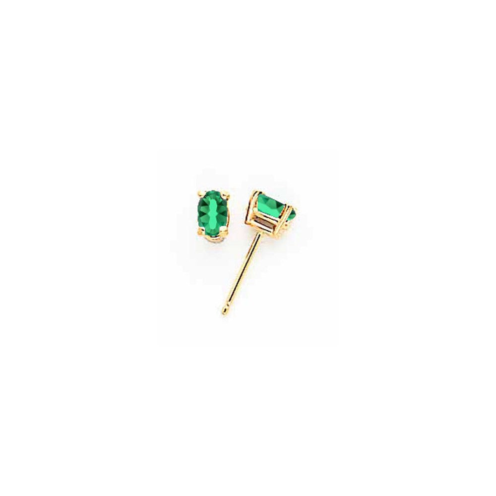 14k Yellow Gold 5x3mm Oval Mount St. Helens Earrings