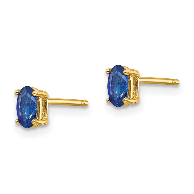 14k Yellow Gold Sapphire Post Earrings