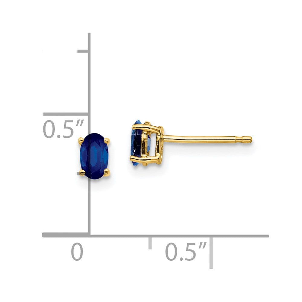 14k Yellow Gold Sapphire Post Earrings