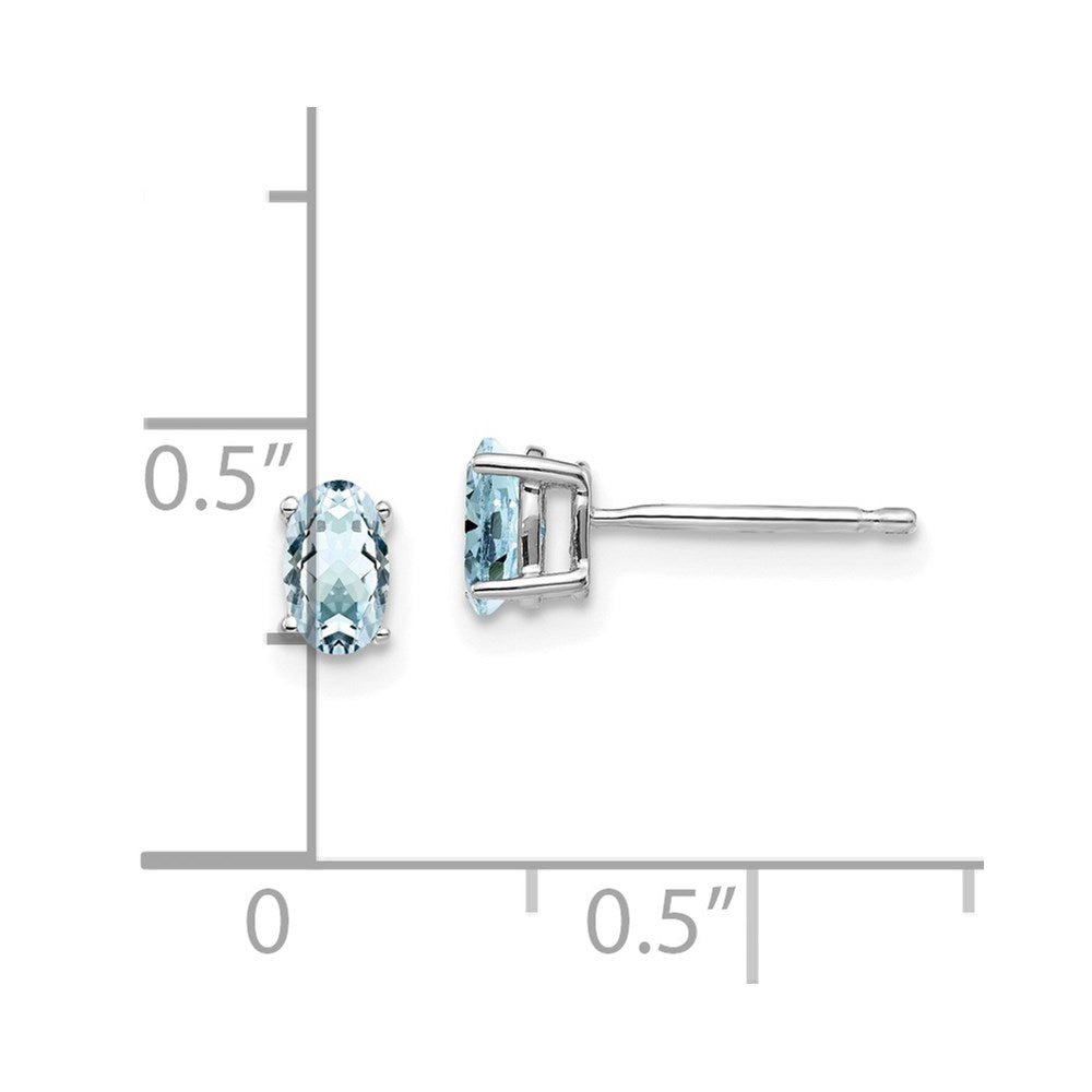 14k White Gold Aquamarine Earrings