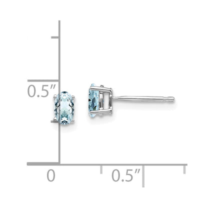 14k White Gold Aquamarine Earrings