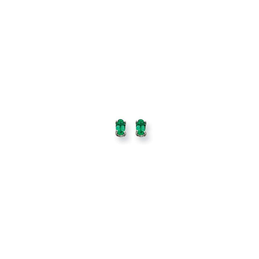 14k White Gold 5x3mm Oval Mount St. Helens Earrings