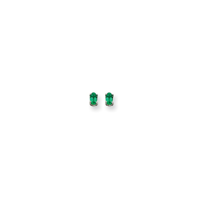 14k White Gold 5x3mm Oval Mount St. Helens Earrings