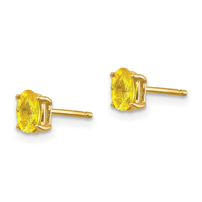 14k Yellow Gold Yellow Sapphire Earrings