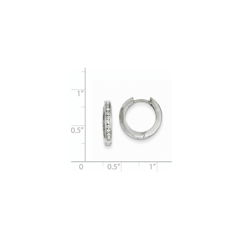 14k White Gold AA Real Diamond Hinged Earrings