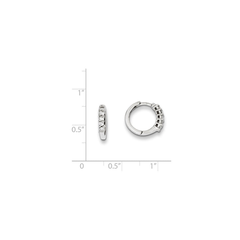 14k White Gold AA Real Diamond Hinged Hoop Earrings