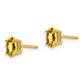 14k Yellow Gold 6x4mm Oval Citrine Checker Earrings