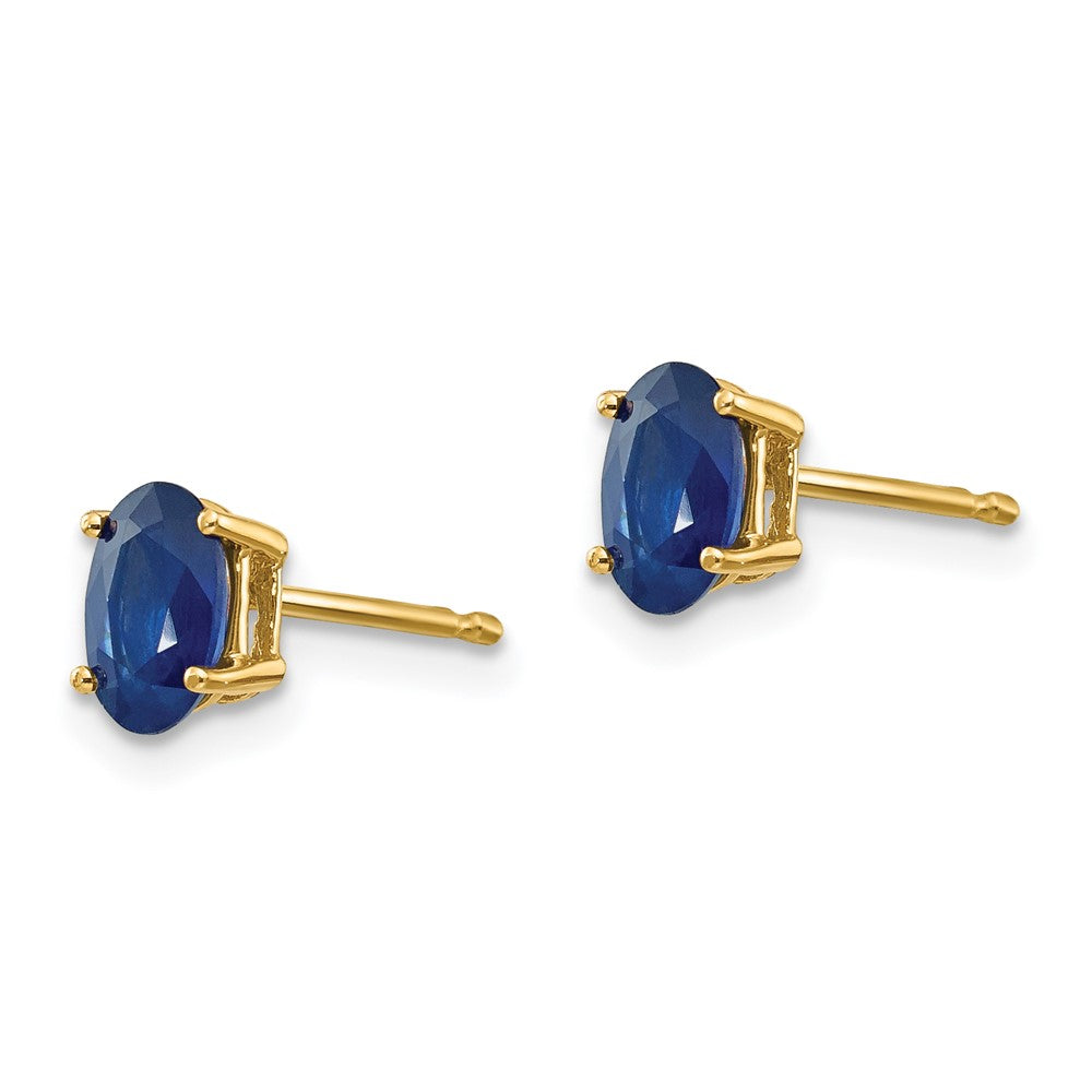 14k Yellow Gold Sapphire Post Earrings