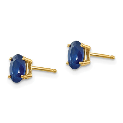 14k Yellow Gold Sapphire Post Earrings