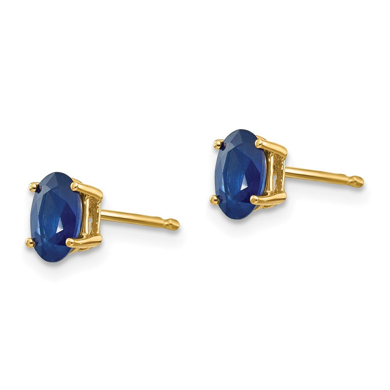 14k Yellow Gold Sapphire Post Earrings