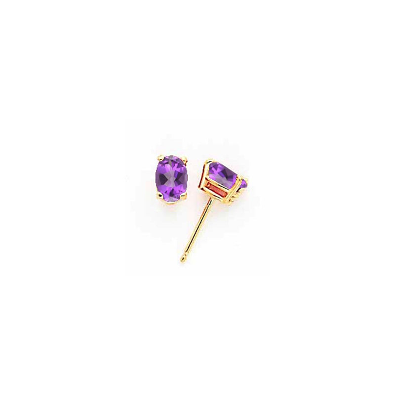 14k Yellow Gold 6x4mm Oval Tsavorite Earrings