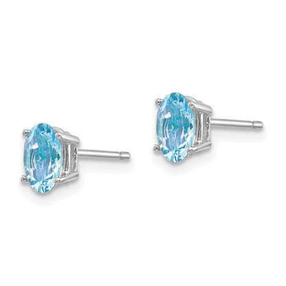 14k White Gold Aquamarine Earrings