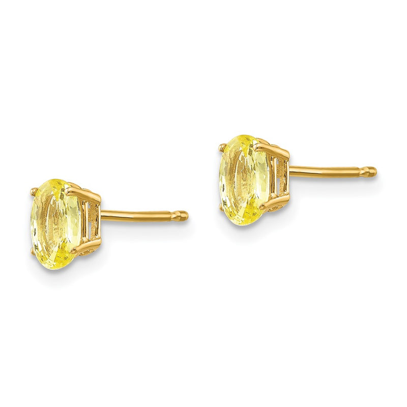 14k Yellow Gold Yellow Sapphire Earrings