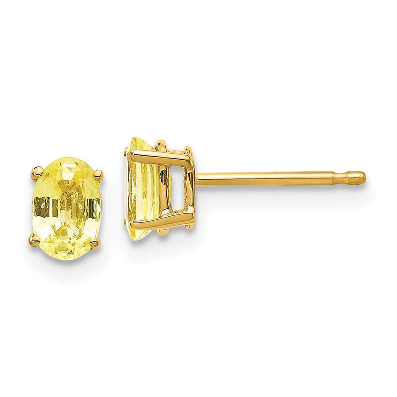 14k Yellow Gold Yellow Sapphire Earrings