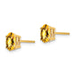 14k Yellow Gold 7x5mm Oval Citrine Checker Earrings