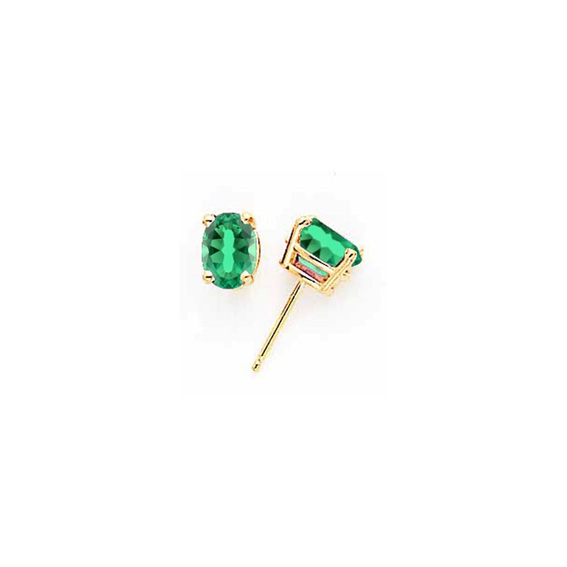 14k Yellow Gold 7x5mm Oval Mount St. Helens Earrings