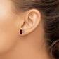 14k White Gold 8x6mm Oval Garnet Earrings