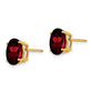 14k Yellow Gold 9x7mm Oval Garnet Earrings