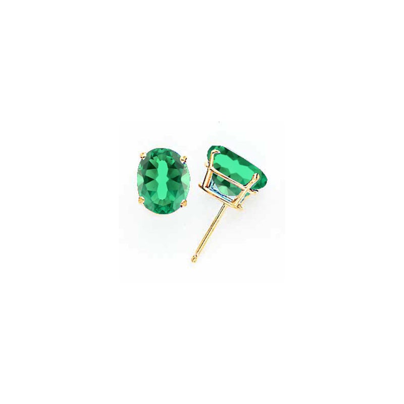14k Yellow Gold 9x7mm Oval Mount St. Helens Earrings