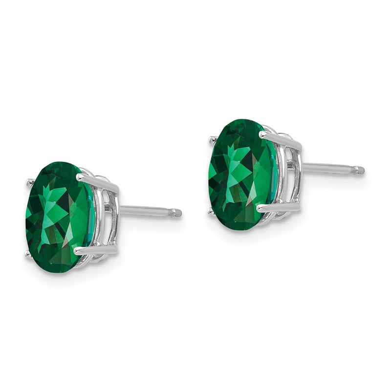 14k White Gold Mount St. Helens Oval Stud Earrings