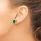 14k White Gold Mount St. Helens Oval Stud Earrings