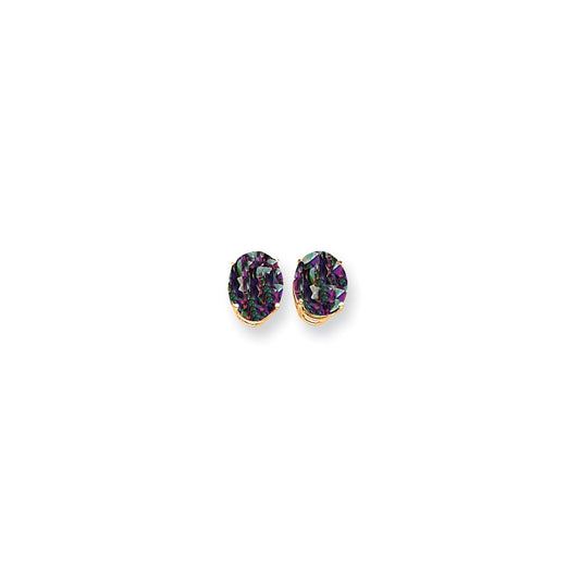 14k Yellow Gold 10x8mm Oval Fire Topaz Earrings
