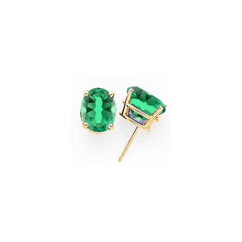 14k Yellow Gold 10x8mm Oval Mount St. Helens Earrings