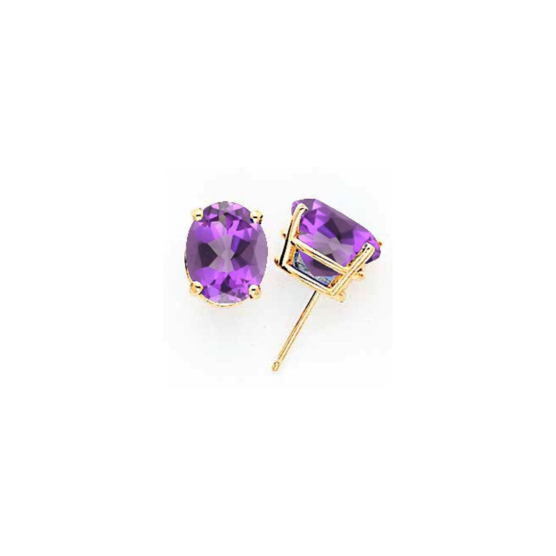 14k Yellow Gold 10x8mm Oval Tsavorite Earrings